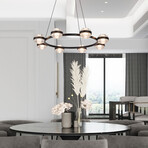Milano // LED Chandelier // 33"L (Antique Brass)