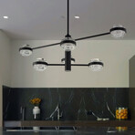 Milano // LED Chandelier // 40"L (Black)