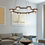 Milano // LED Chandelier // 33"L (Antique Brass)