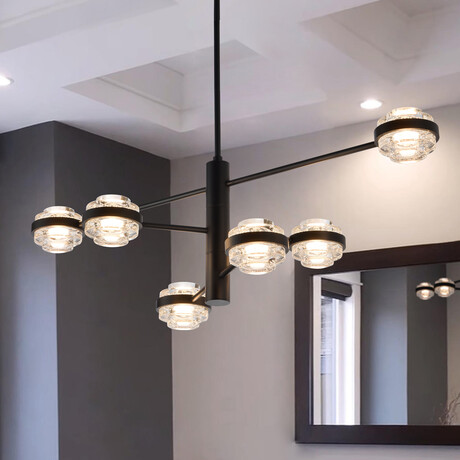 Milano // LED Chandelier // 40"L (Black)