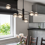 Milano // LED Chandelier // 40"L (Black)