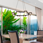 Milano // LED Chandelier // 33"L (Antique Brass)