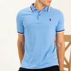 Striped Collar Polo // Light Blue (S)