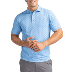 Virtue Eco Pique Tile Print Recycled Mens Polo // Atlas (L)