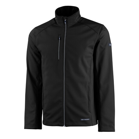 Evoke Eco Softshell Recycled Full Zip Mens Jacket // Black (L)