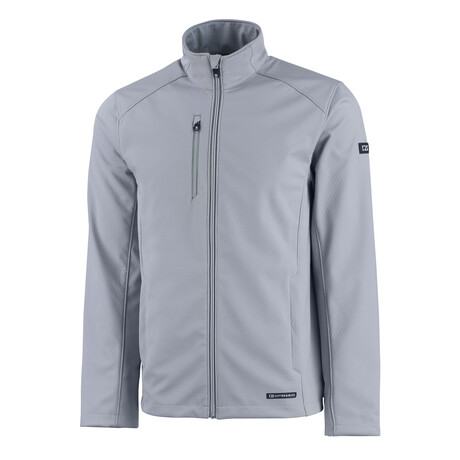 Evoke Eco Softshell Recycled Full Zip Mens Jacket // Concrete (L)