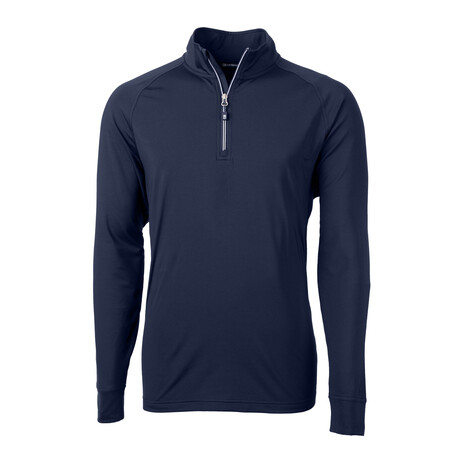 Adapt Eco Knit Stretch Recycled Mens Quarter Zip Pullover // Navy Blue (XL)