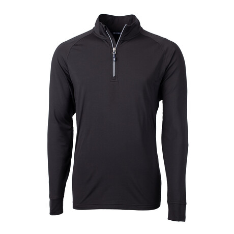 Adapt Eco Knit Stretch Recycled Mens Quarter Zip Pullover // Black (M)