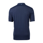 Virtue Eco Pique Tile Print Recycled Mens Polo // Navy Blue (XS)