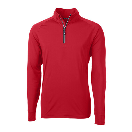 Adapt Eco Knit Stretch Recycled Mens Quarter Zip Pullover // Red (L)
