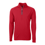 Adapt Eco Knit Stretch Recycled Mens Quarter Zip Pullover // Red (L)