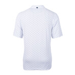 Virtue Eco Pique Tile Print Recycled Mens Polo // White (L)