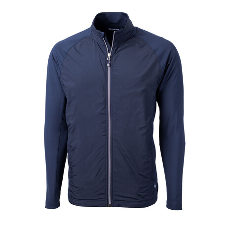 Adapt Eco Knit Hybrid Recycled Mens Full Zip Jacket // Navy Blue (XS)