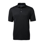 Virtue Eco Pique Tile Print Recycled Mens Polo // Black (XL)