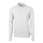 Virtue Eco Pique Recycled Quarter Zip Mens Pullover // White (L)