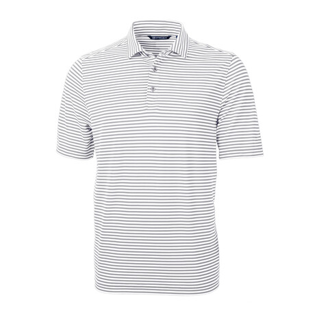 Virtue Eco Pique Stripe Recycled Mens Polo // Polished (M)