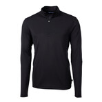 Virtue Eco Pique Recycled Quarter Zip Mens Pullover // Black (2XL)