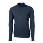 Virtue Eco Pique Recycled Quarter Zip Mens Pullover // Navy Blue (XS)