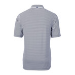 Virtue Eco Pique Stripe Recycled Mens Polo // Navy Blue (M)