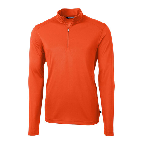 Virtue Eco Pique Recycled Quarter Zip Mens Pullover // Orange (XS)