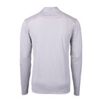 Virtue Eco Pique Micro Stripe Recycled Quarter Zip // Polished + White (XS)