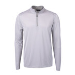 Virtue Eco Pique Micro Stripe Recycled Quarter Zip // Polished + White (XS)
