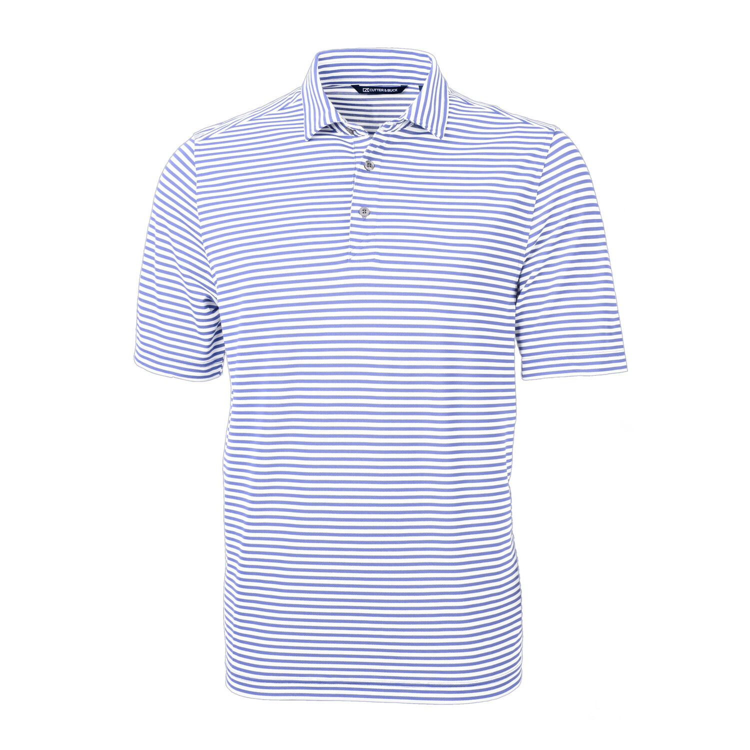 Virtue Eco Pique Stripe Recycled Mens Polo // Hyacinth (XS) - Cutter ...