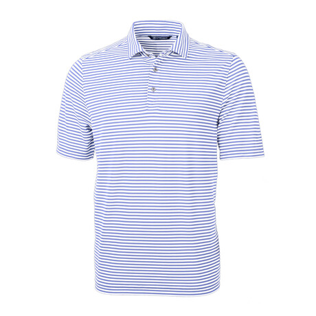 Virtue Eco Pique Stripe Recycled Mens Polo // Hyacinth (XL)