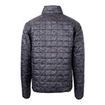 Rainier PrimaLoft Mens Eco Insulated Full Zip Printed Puffer Jacket // Black (L)