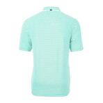 Virtue Eco Pique Stripe Recycled Mens Polo // Fresh Mint (XL)