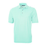 Virtue Eco Pique Stripe Recycled Mens Polo // Fresh Mint (XL)