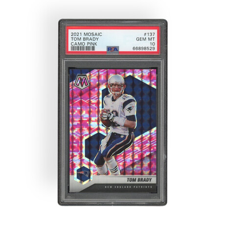 Tom Brady // 2021 Panini Mosaic Camo Pink // PSA 10 Gem Mint