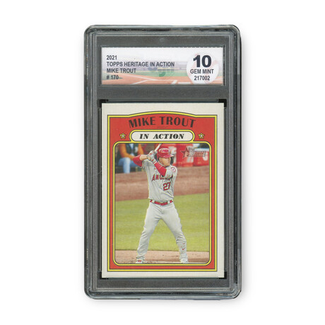 Mike Trout // 2021 Topps Heritage In Action // DGA 10 Gem Mint