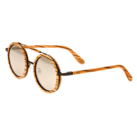 Unisex Bondi Sunglasses // Brown + Silver Frame + Black Lens