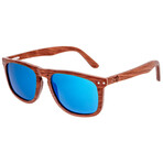 Men's Pacific Sunglasses // Brown Frame + Blue Lens