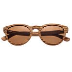 Unisex Copacabana Sunglasses // Zebra Frame + Brown Lens