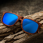 Men's Pacific Sunglasses // Brown Frame + Blue Lens