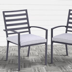 Nusa Slat-Back Outdoor Armchair + Cushion // Set of 2