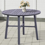 Nusa Round Slat Top Outdoor Dining Table // 42"