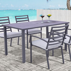 Nusa Rectangle Slat Top Outdoor Dining Table // 33" x 62"