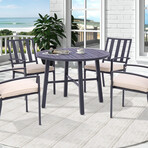 Nusa Round Slat Top Outdoor Dining Table // 42"