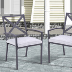 Nusa X-Back Outdoor Armchair + Cushion // Set of 2