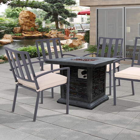 Nusa Ladder-Back Outdoor Armchair + Cushion // Set of 2