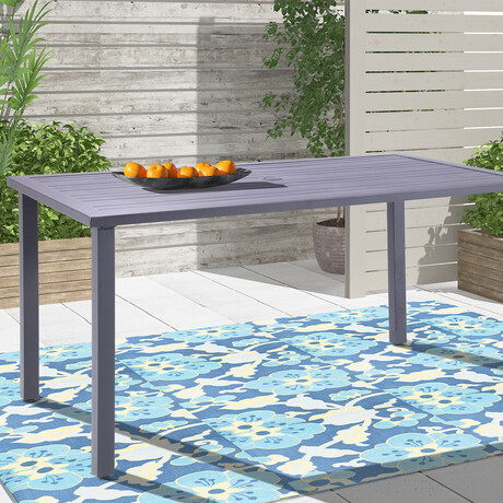 Nusa Rectangle Slat Top Outdoor Dining Table  // 33" x 62"