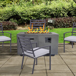 Nusa Slat-Back Outdoor Armchair + Cushion // Set of 2