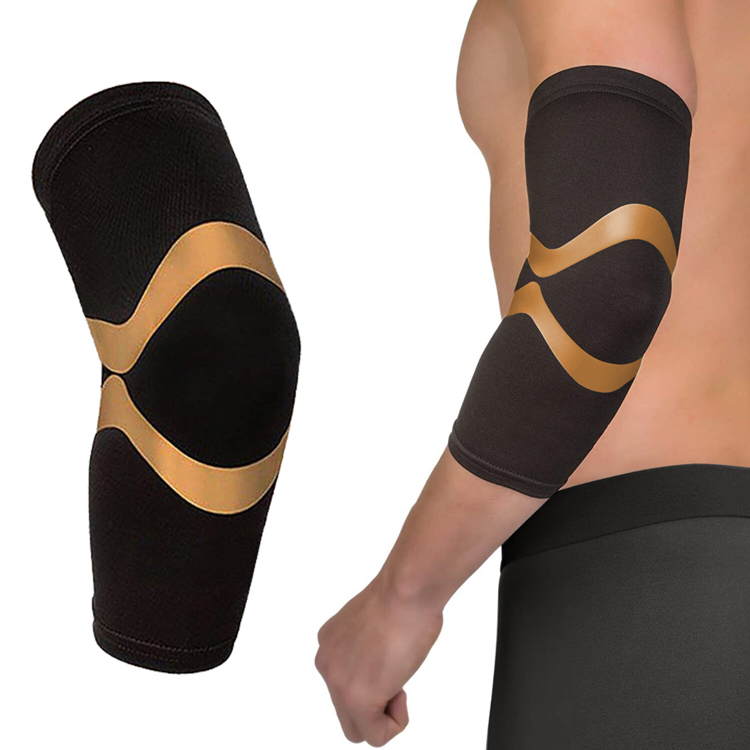 Copper Compression Support And Recovery Elbow Sleeve // 1-Pair (X