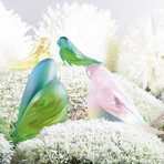 Fiance Love Bird Pâte De Cristal Statue Blue + Green // Store Display