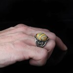 925 Sterling Silver Genuine Bumble Bee Jasper Stone Ring // V1 (7)