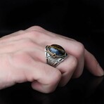 925 Sterling Silver Genuine Pietersite Stone Ring // V2 (6.5)