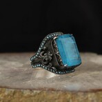 925 Sterling Silver Paraiba Tourmaline Stone Silver Ring (8)